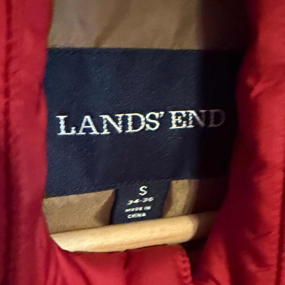 Lands' End Red/Orange Quilted Vest - Picture 2 of 10